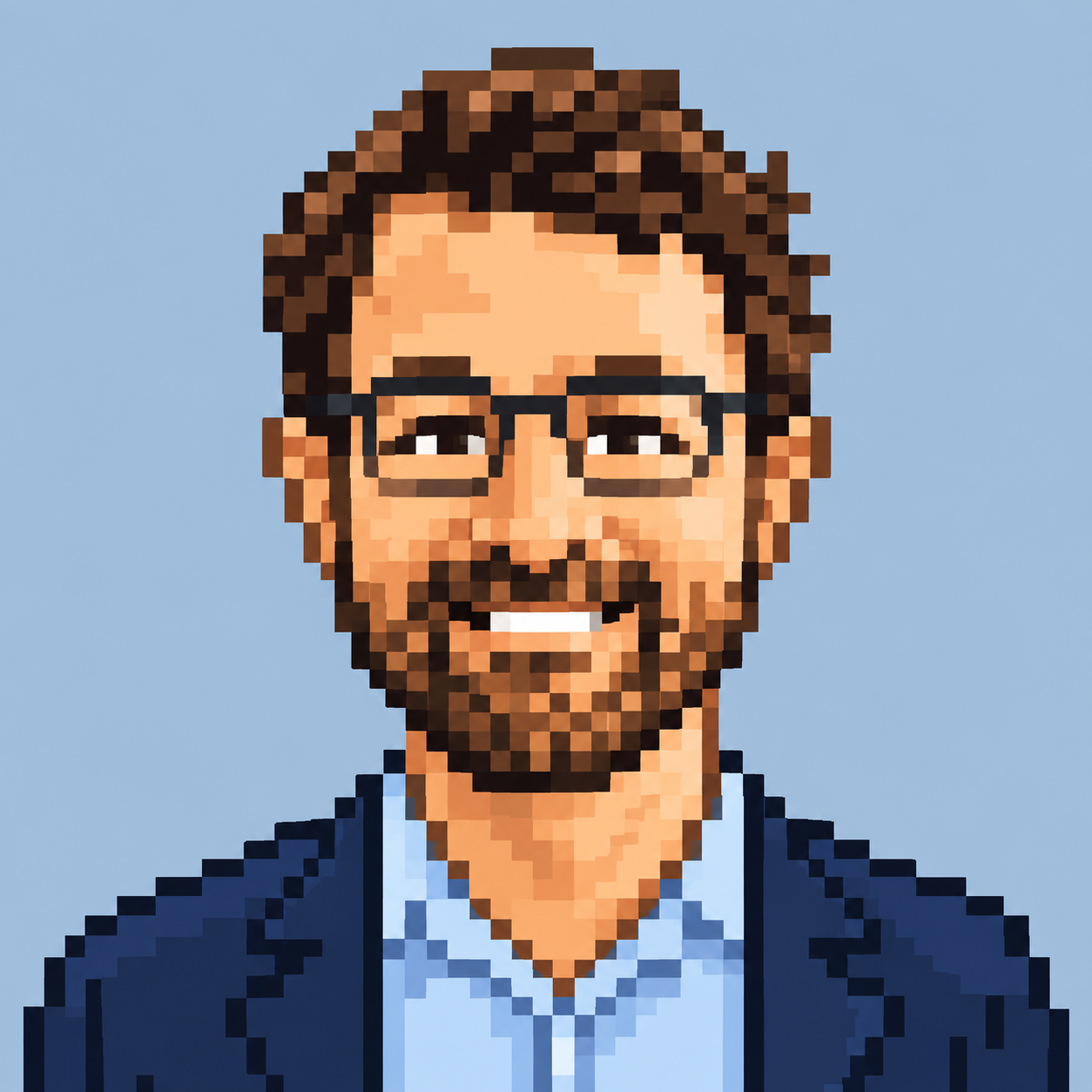 Pixel-art portrait of Matthew Vale
